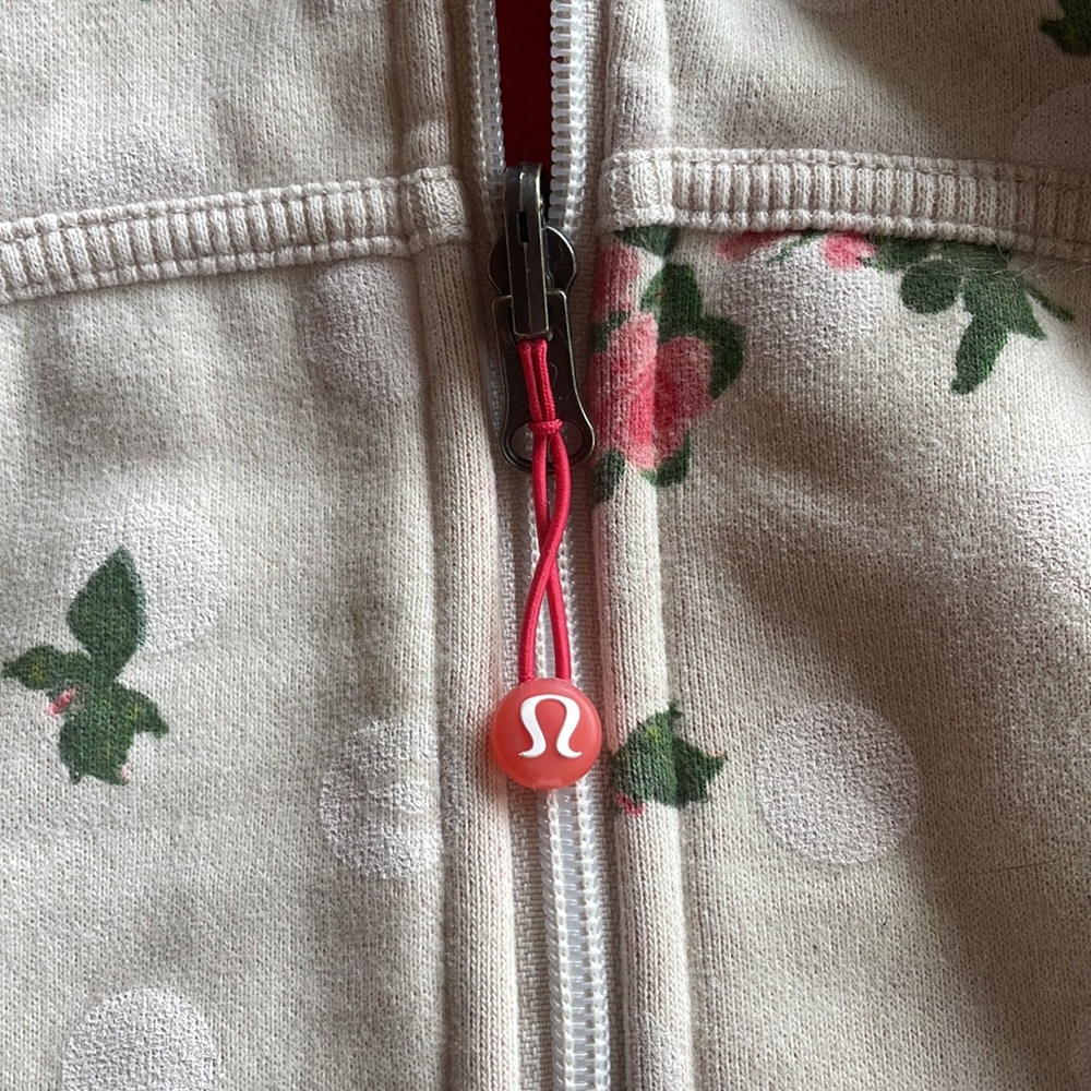 LULULEMON old school sz 4/6 scuba hoody SzM floral polka dot jacket zip up - Picture 2 of 8